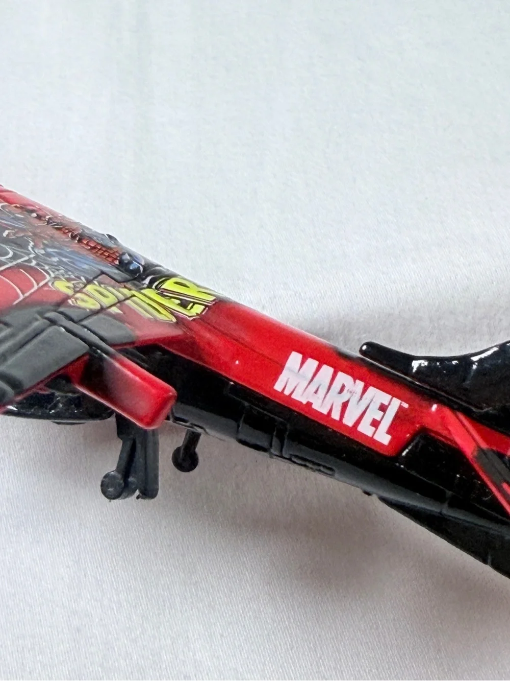 Marvel Spider-Man Diecast Toy Jet Airplane Red/Black Vintage 2004